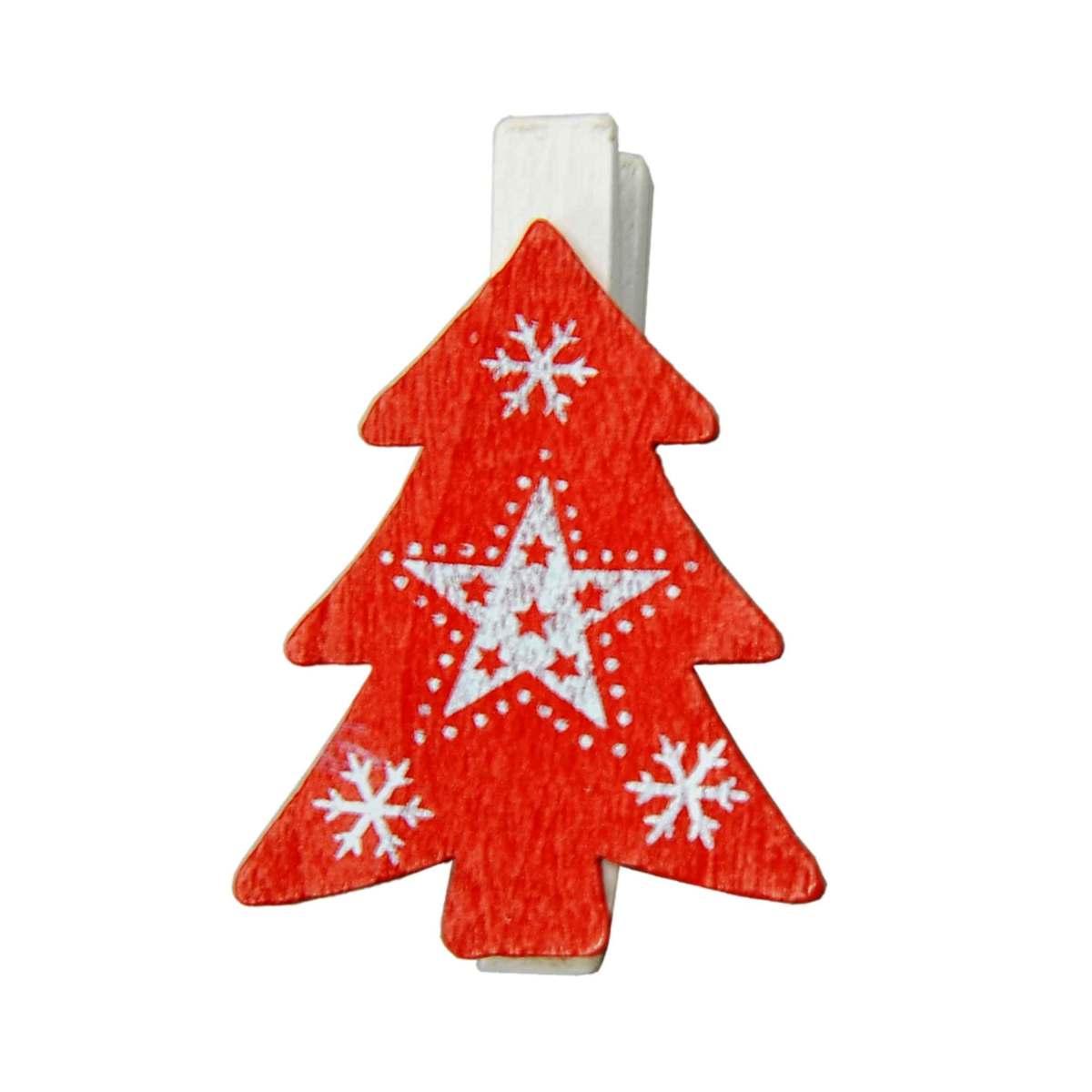 Molletta Natale Legno Albero pz.9 |M2 Store