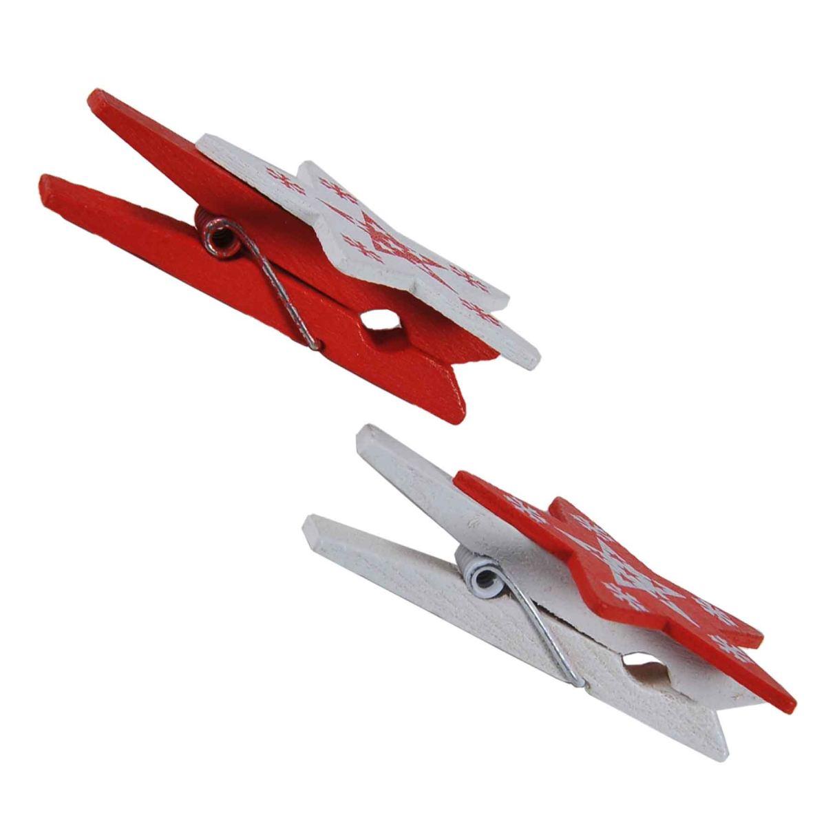 Molletta Natale Legno Stella pz.9 |M2 Store