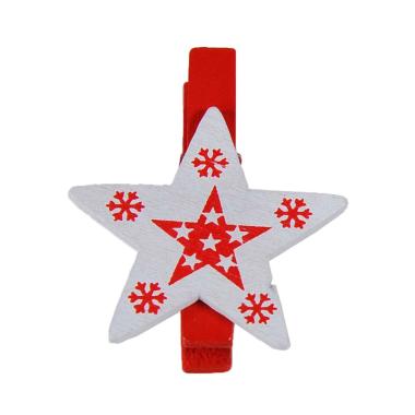 Molletta Natale Legno Stella pz.9 |M2 Store