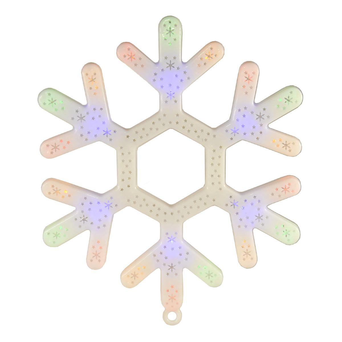 Fiocco di Neve PVC 24 Led Multicolor Batteria cm.30