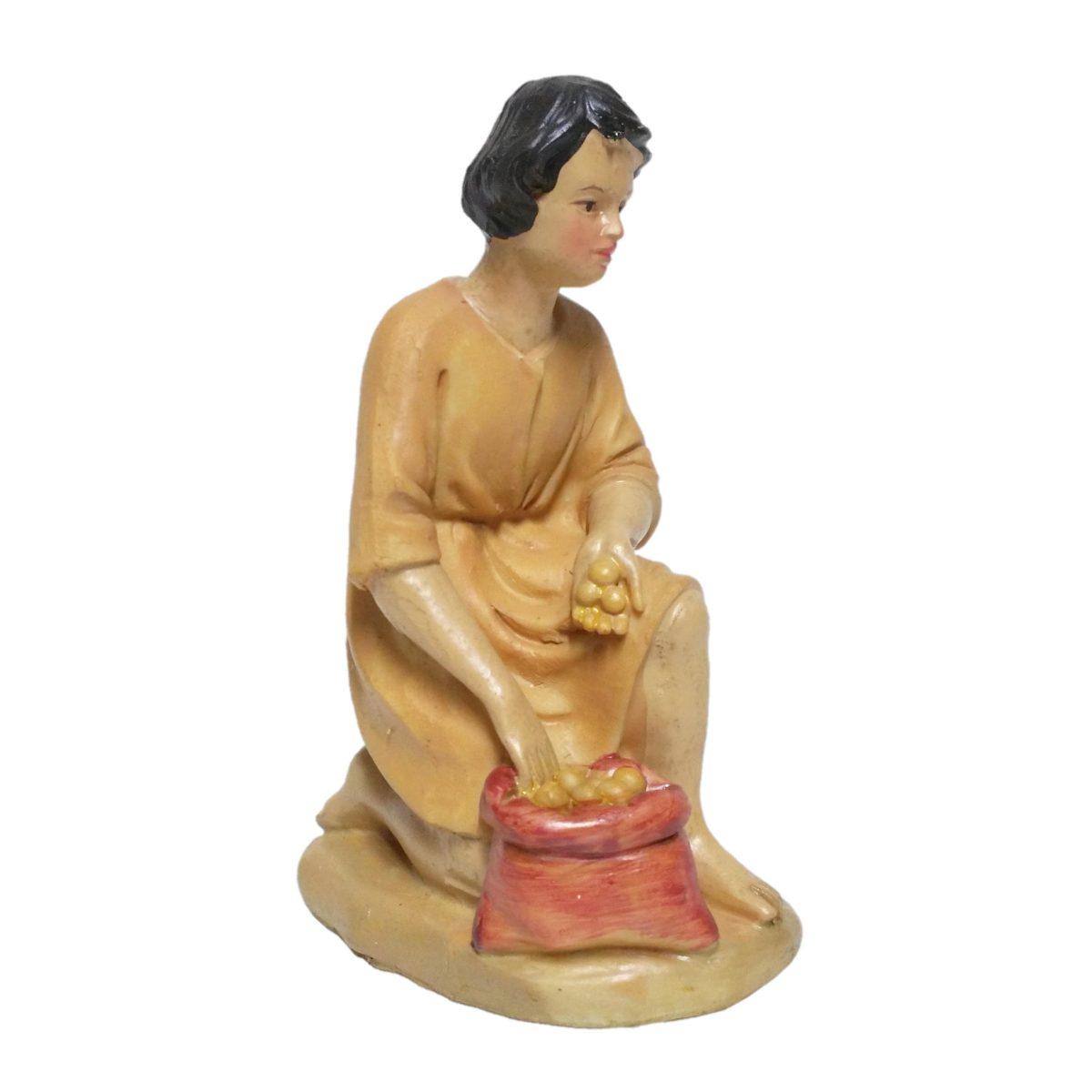 Statua cm.15 Pastore Inginocchiato con Sacca Uova | M2 Store