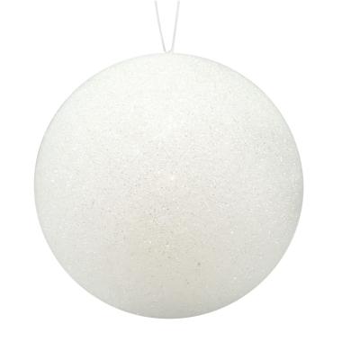 Pallina Natale cm.10 Bianche con Glitter Set pz.3 |M2 Store