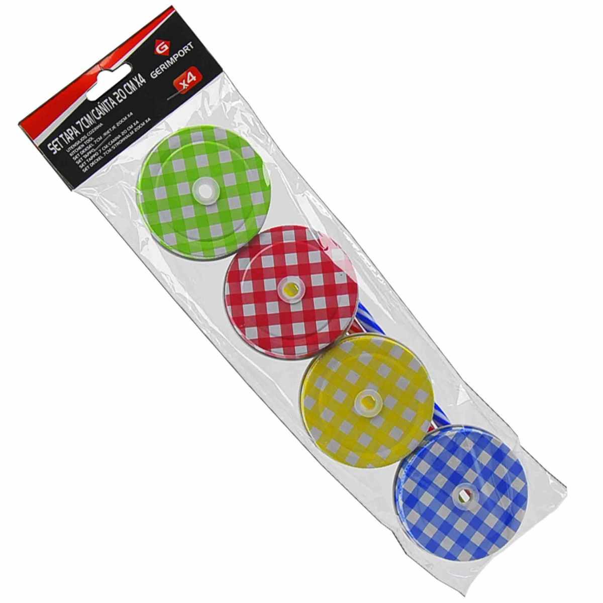 Tappo cm.70 Decoro Quadri con Foro Cannuccia Set pz.8 | M2 Store