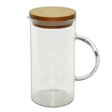 Caraffa Vetro con Manico Coperchio Legno Lt.1 | M2 Store