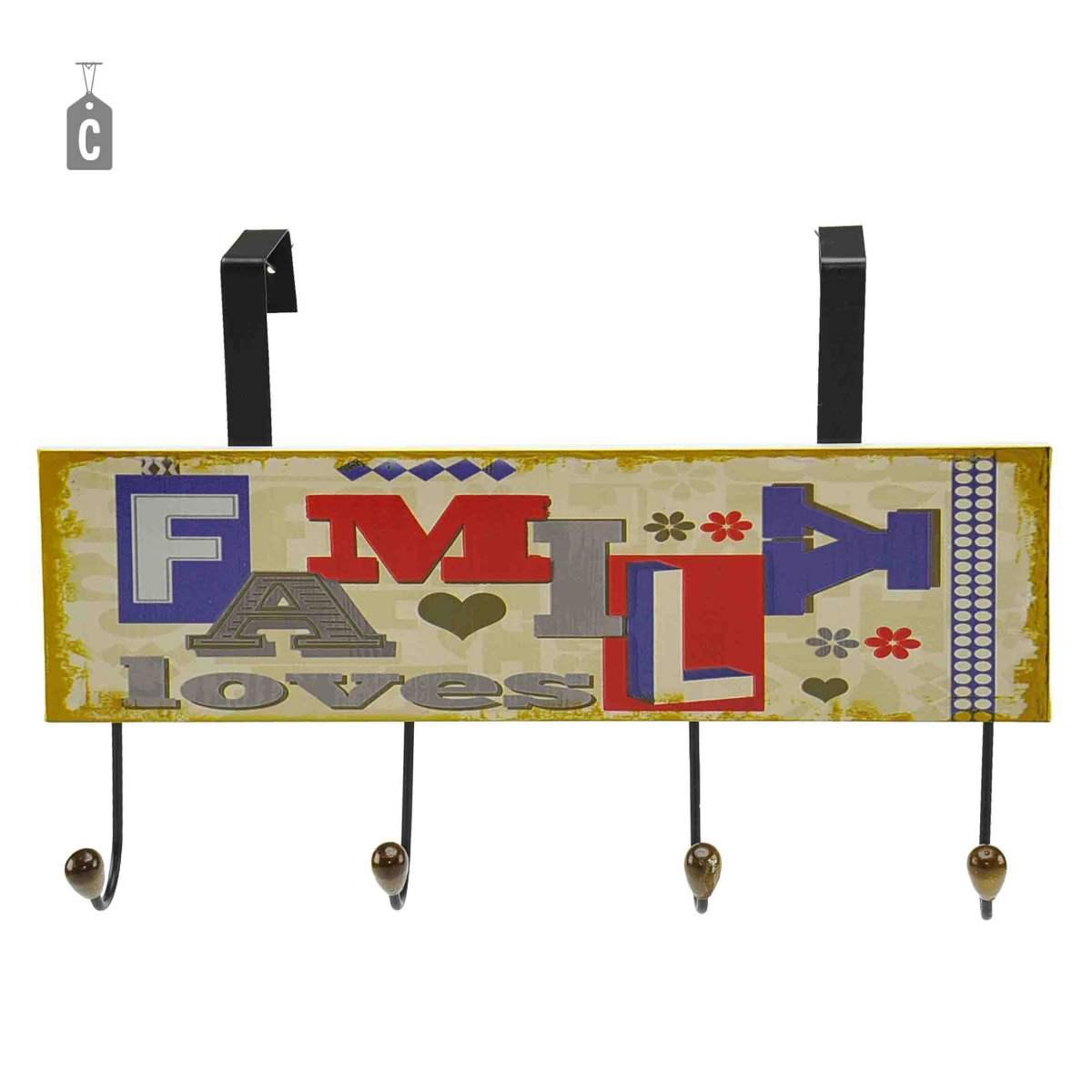 Appendi Abiti Legno 4 Posti con Ganci cm.34x17 | M2 Store