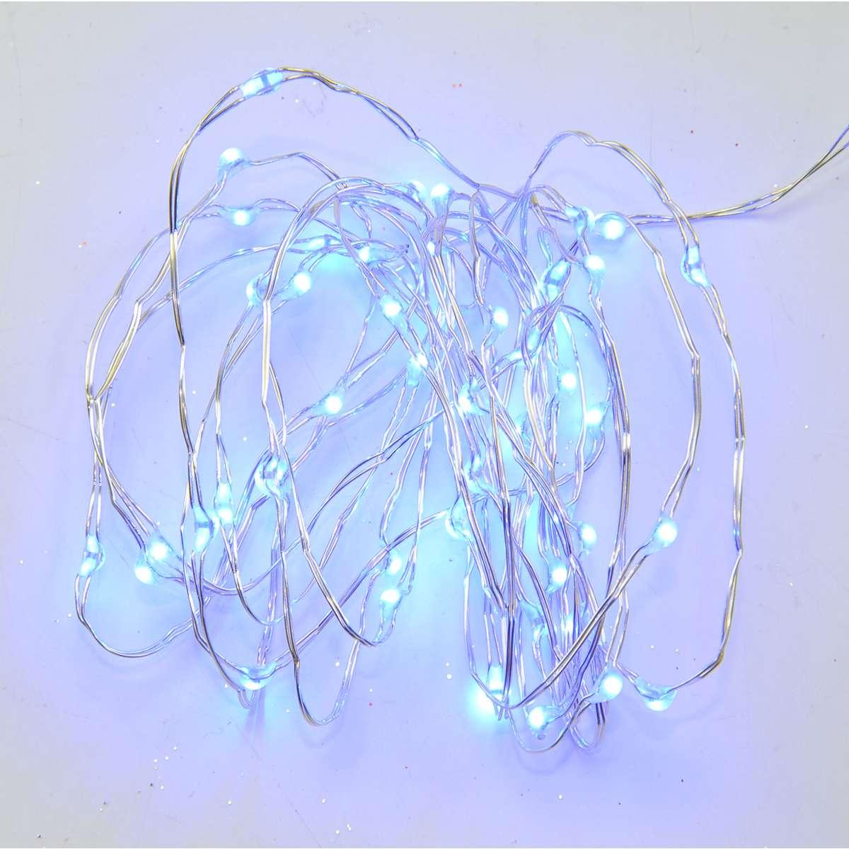 Luci Natale Esterno Batteria LED 50 Micro Blu |M2 Store