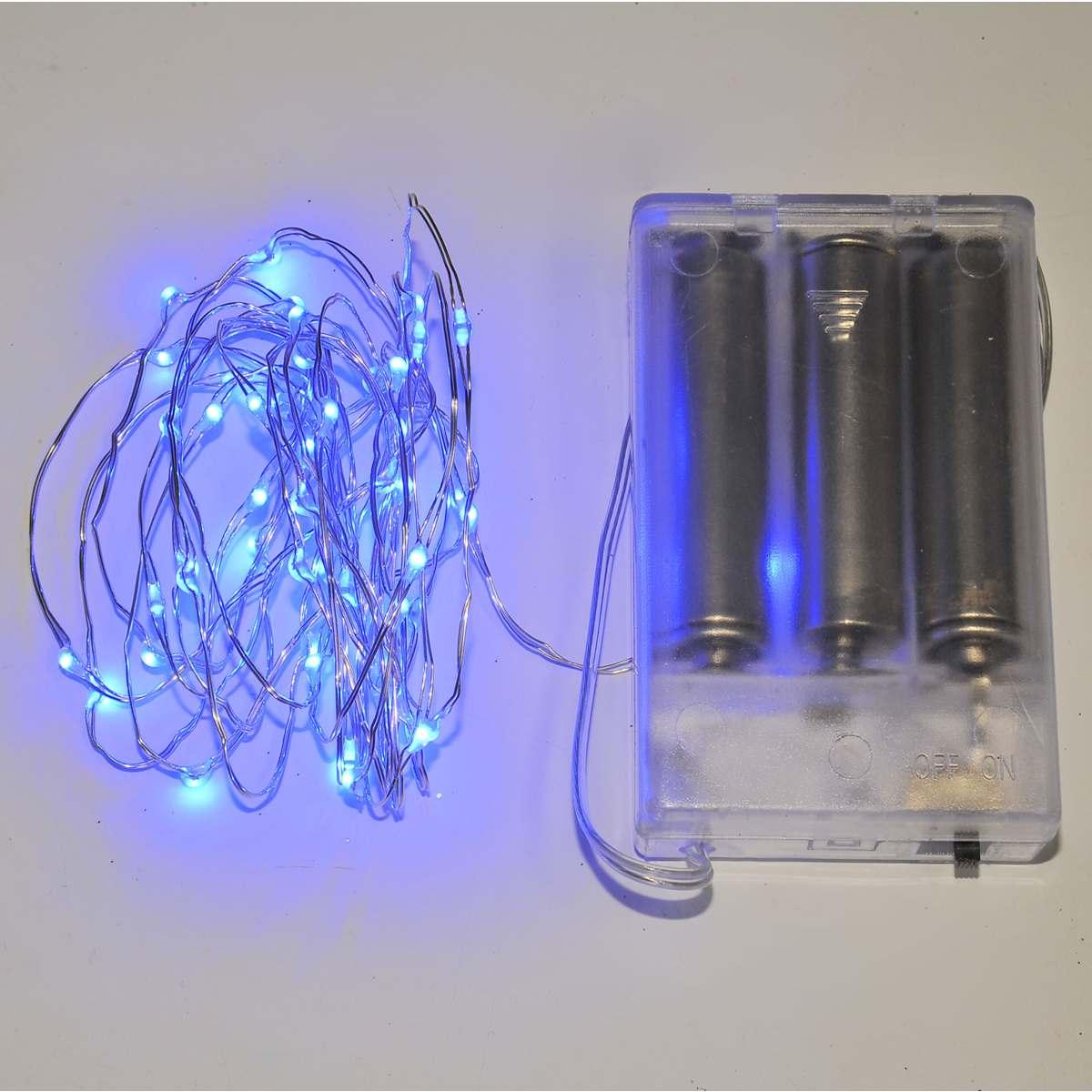 Luci Natale Esterno Batteria LED 50 Micro Blu |M2 Store