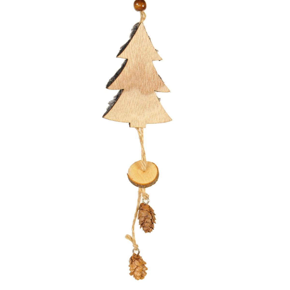 Decorazione Natalizia Albero Legno con Pelliccia Grigia |M2 Store