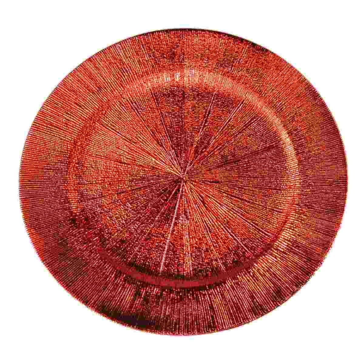 Piatto Tavola PVC Natale Rosso Rigato cm.33 |M2 Store