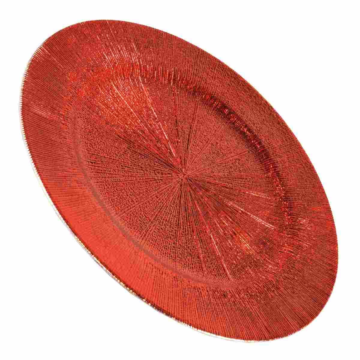 Piatto Tavola PVC Natale Rosso Rigato cm.33 |M2 Store