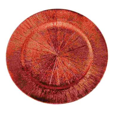 Piatto Tavola PVC Natale Rosso Rigato cm.33 |M2 Store