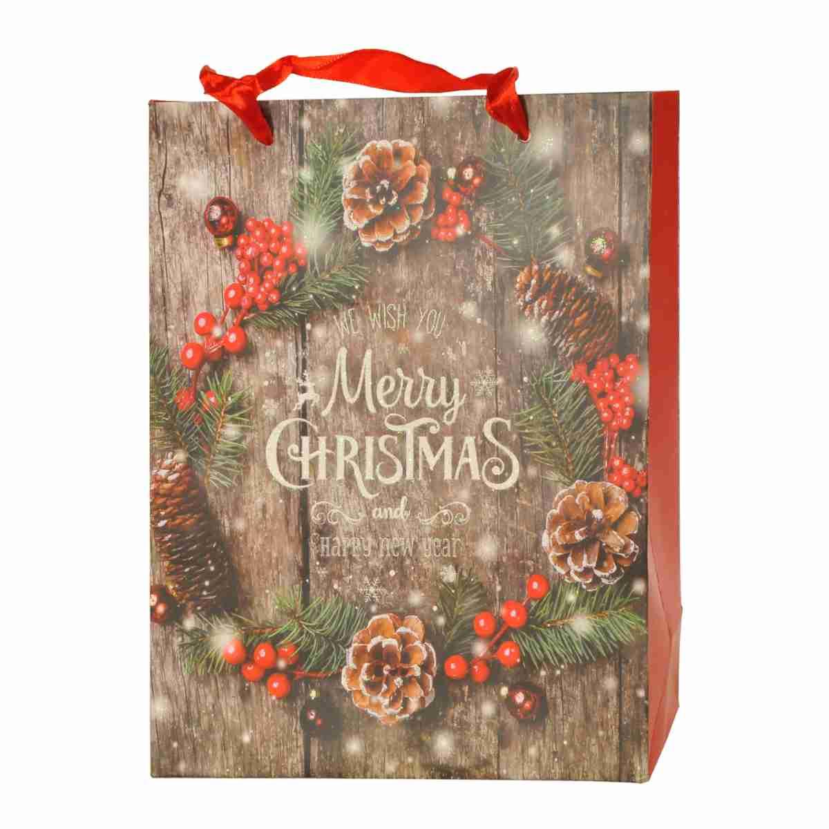 Busta Regalo Natale Merry Christmas 24x18x8