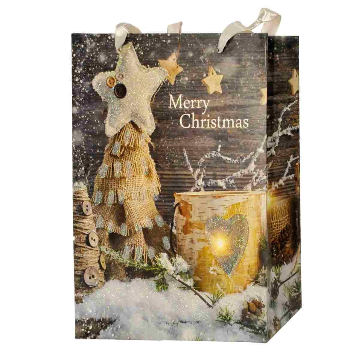 Busta Regalo Natale Merry Christmas 24x18x8