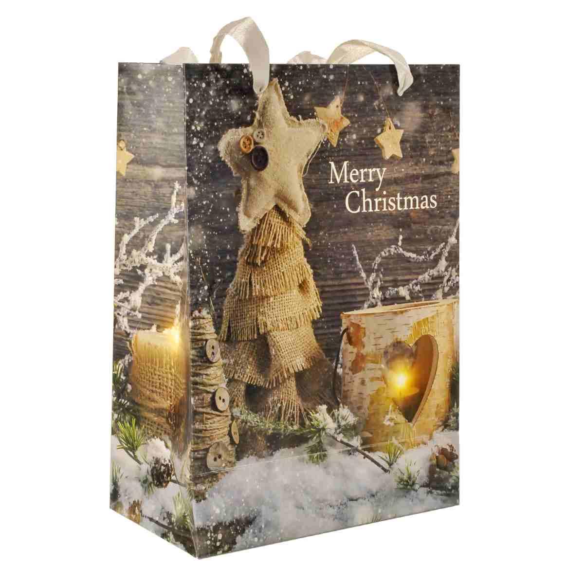 Busta Regalo Natale Merry Christmas 24x18x8