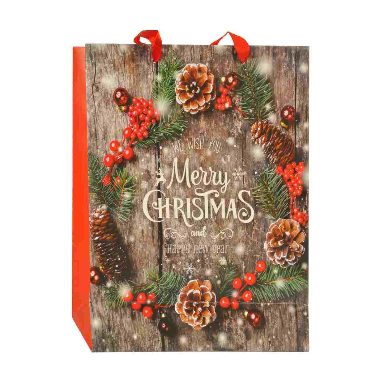 Busta Regalo Natale Merry Christmas 32x26x10