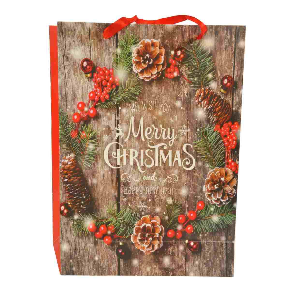 Busta Regalo Natale Merry Christmas 42x30x12