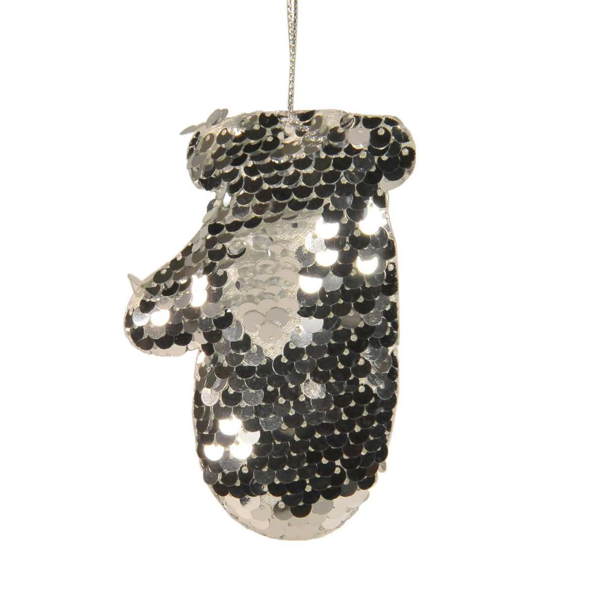 Decorazione Natalizia Guanto Argento con Paillettes cm.10 |M2 Store