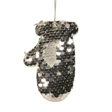Decorazione Natalizia Guanto Argento con Paillettes cm.10 |M2 Store