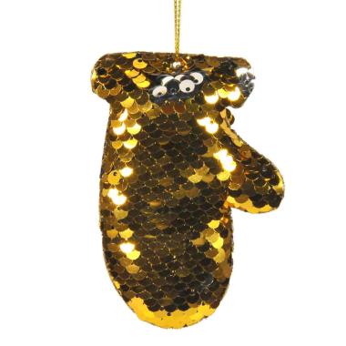 Decorazione Natalizia Guanto Oro con Paillettes cm.10 |M2 Store