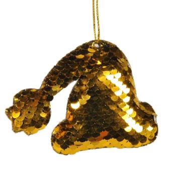 Decorazione Natalizia Cappello Oro con Paillettes cm.10 |M2 Store