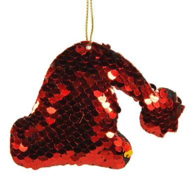 Decorazione Natalizia Cappello Rosso con Paillettes cm.10 |M2 Store