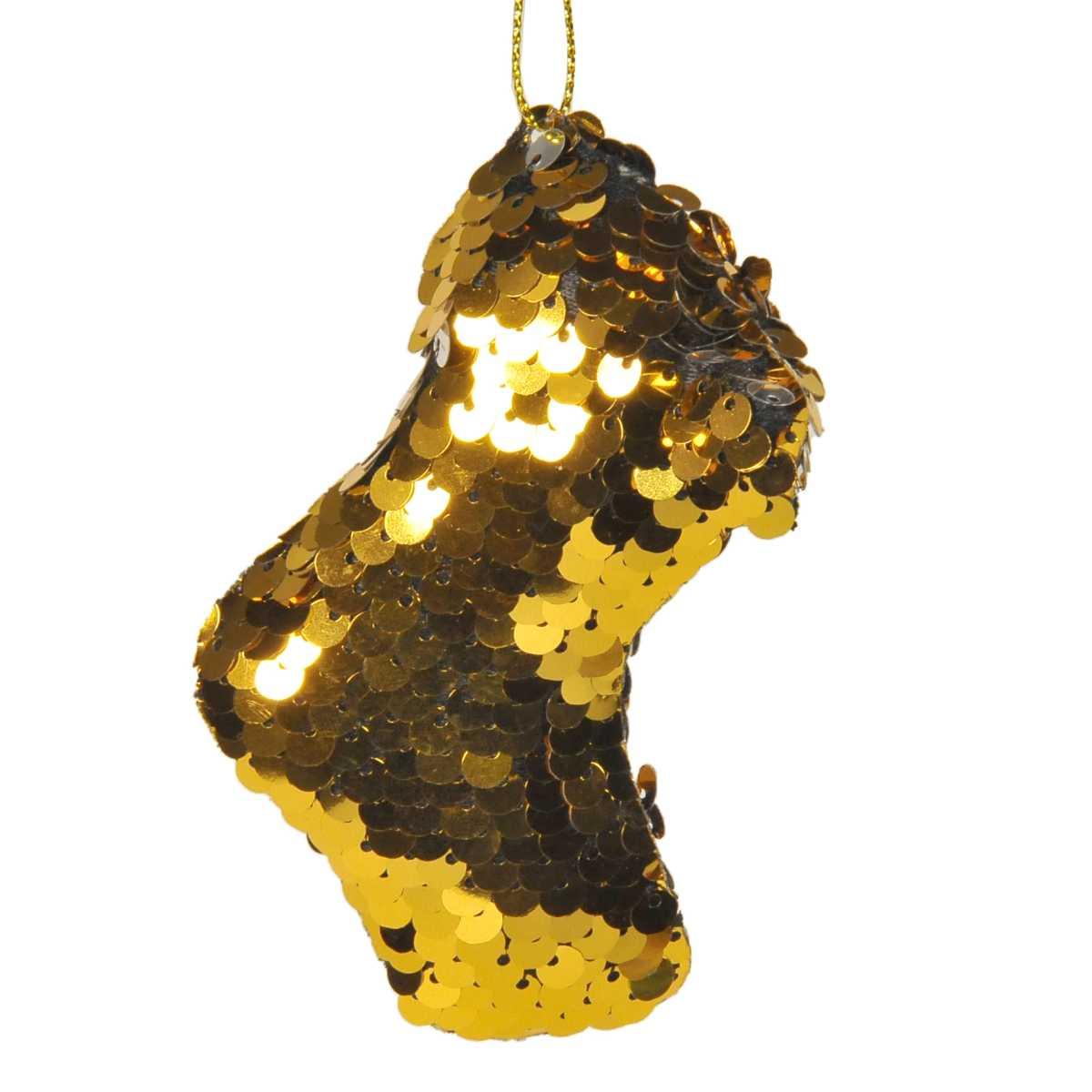 Decorazione Natalizia Calza Oro con Paillettes cm.10 |M2 Store