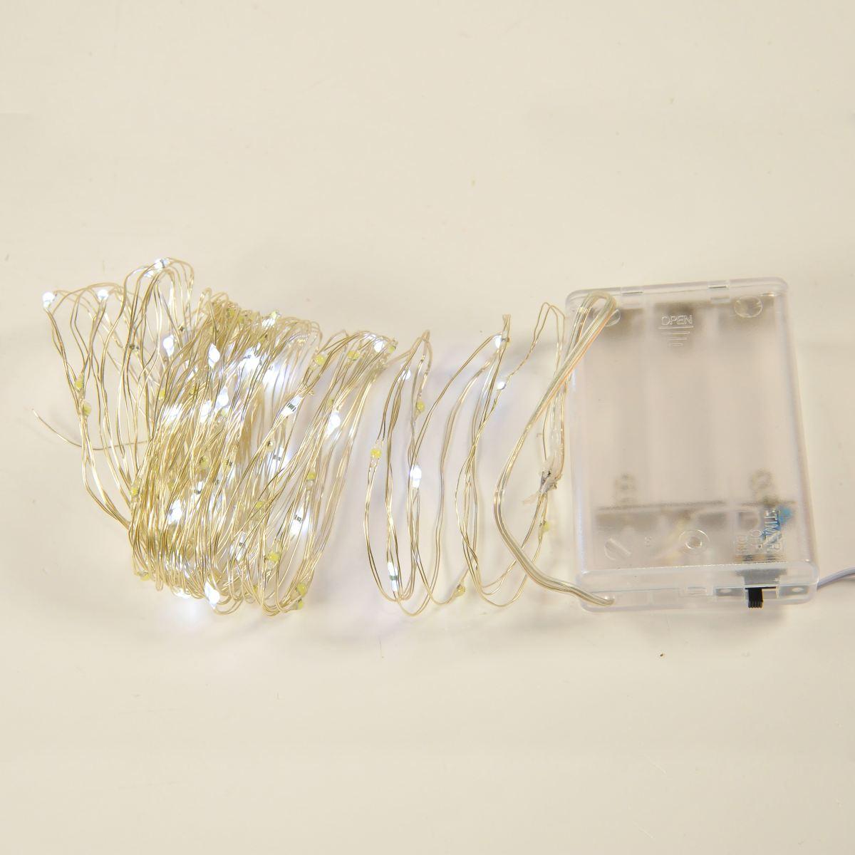 Luci Natale Esterno Batteria LED 100 Bianco Freddo |M2 Store