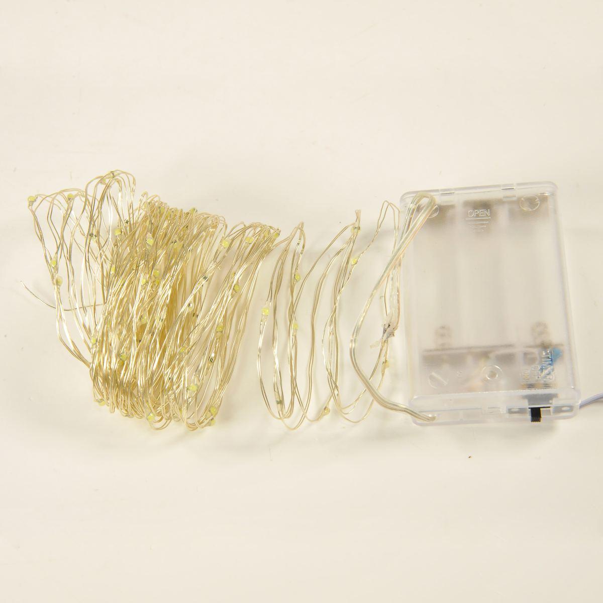 Luci Natale Esterno Batteria LED 100 Bianco Freddo |M2 Store