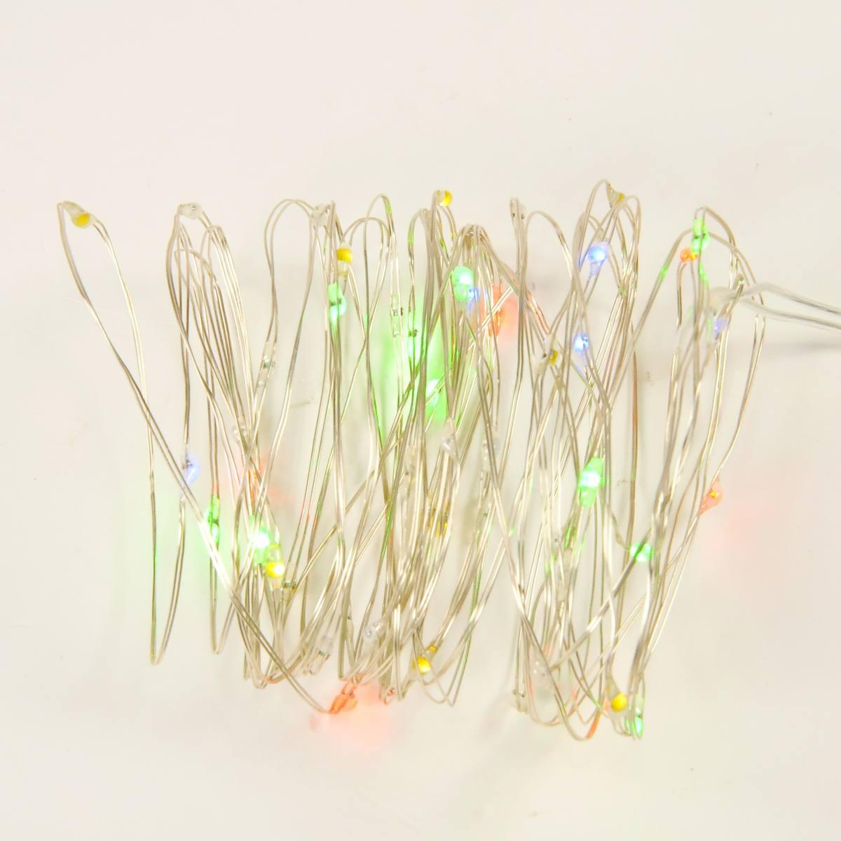 Luci Natale Esterno Batteria LED 50 Micro Multicolor Flash |M2 Store