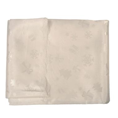 Tovaglia Natale Bianca con Alberi cm.140x170