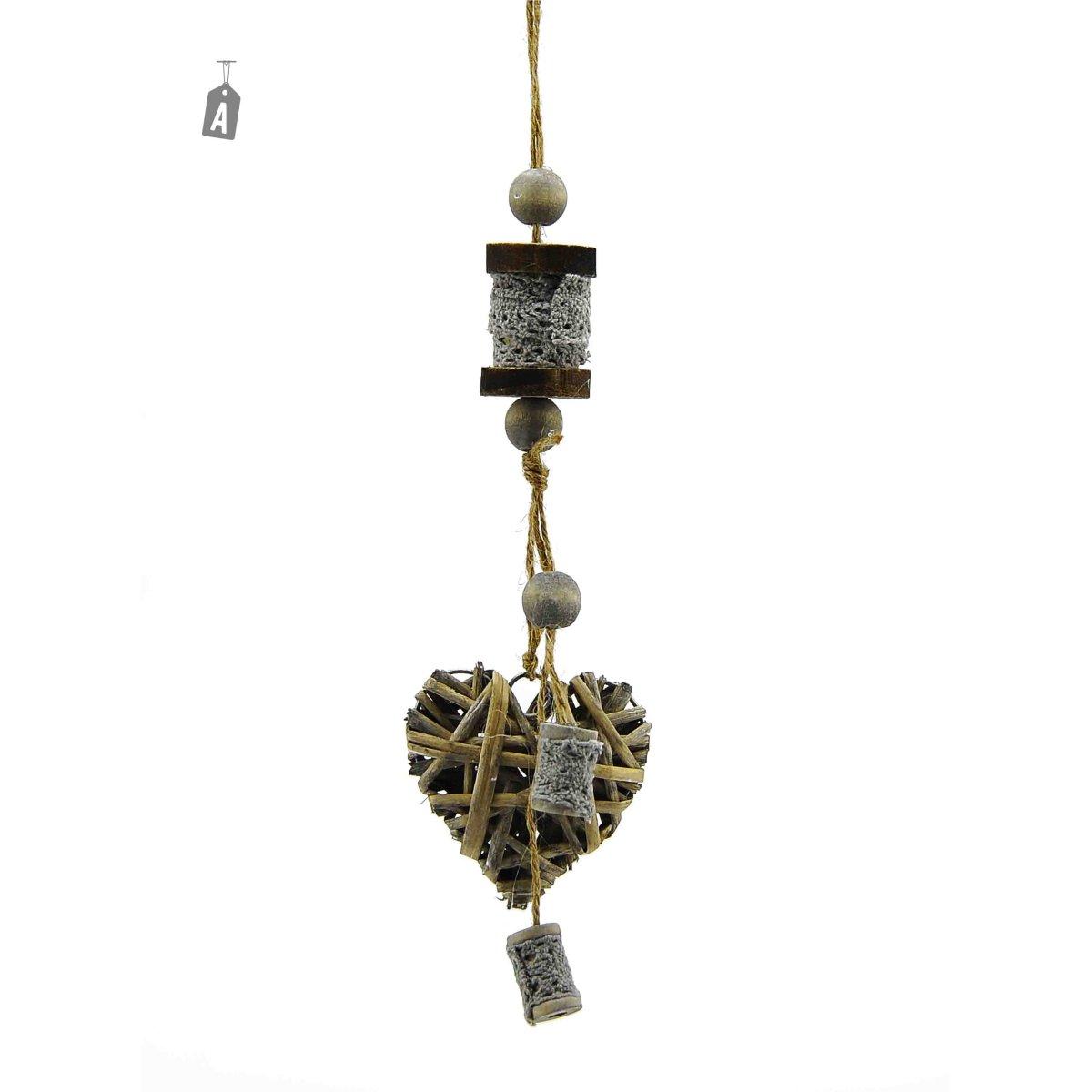 Cuore Rattan con Gomitolo cm.32 4 Colori Assortiti | M2 Store