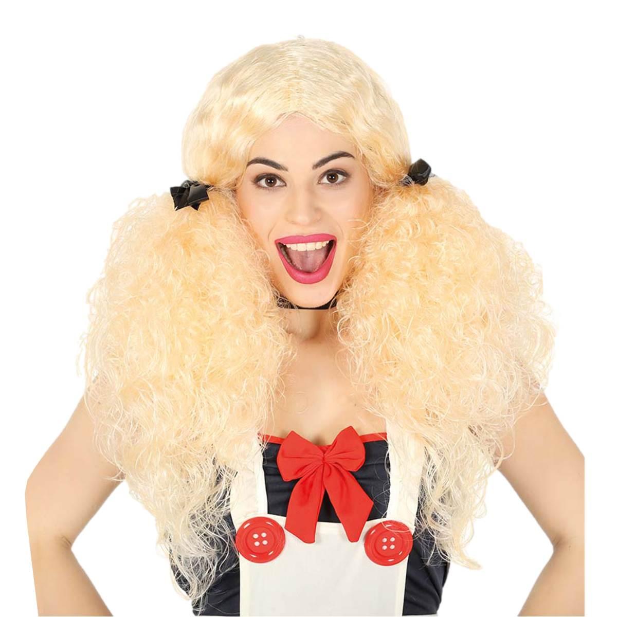 Parrucca Bionda Riccia con Codini |Guirca