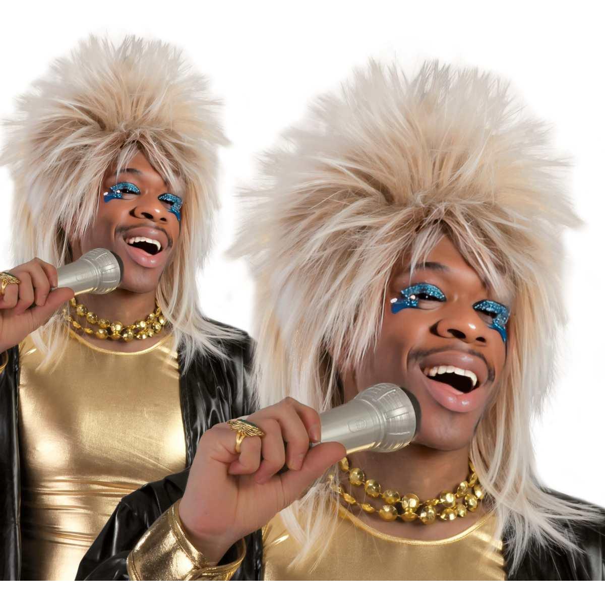 Parrucca Punk Rock Bionda Lunga con Cresta |Orlob