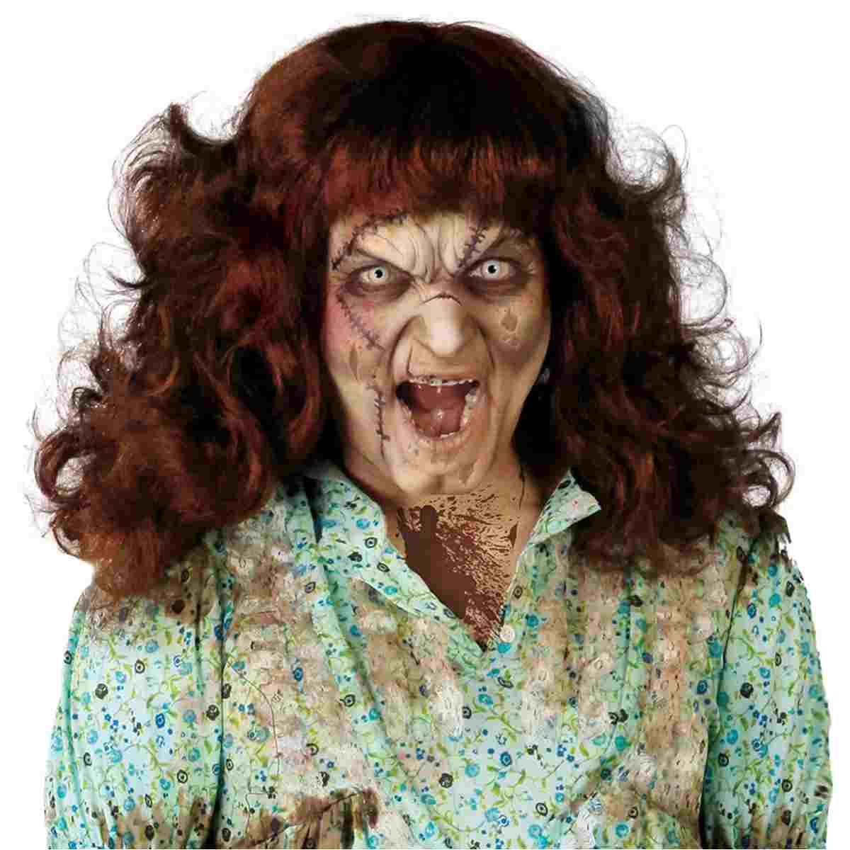 Parrucca Castana Posseduta Mossa con Frangia |Guirca