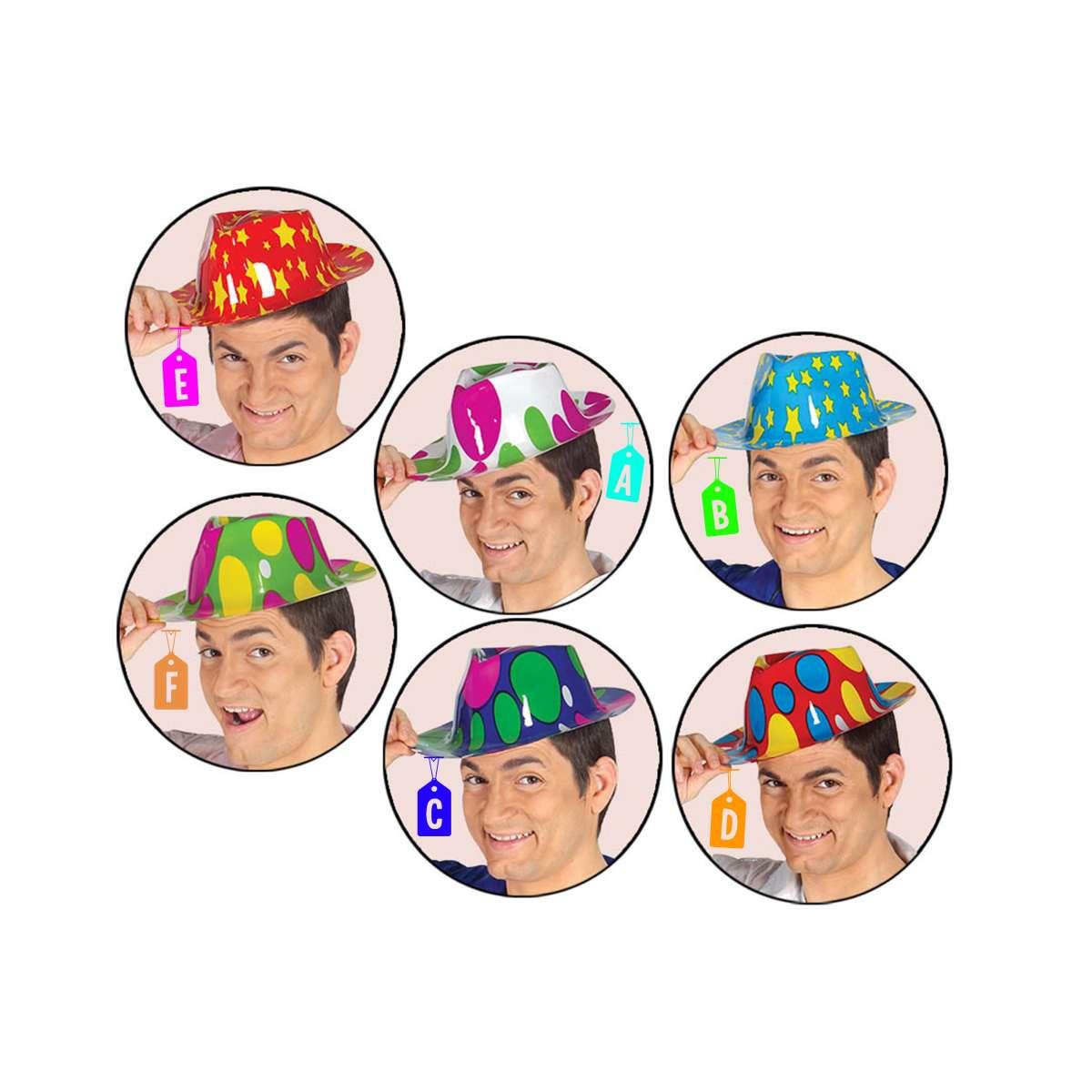 Cappello Gangster Funny Eco PVC 6 Modelli |Carnival Toys