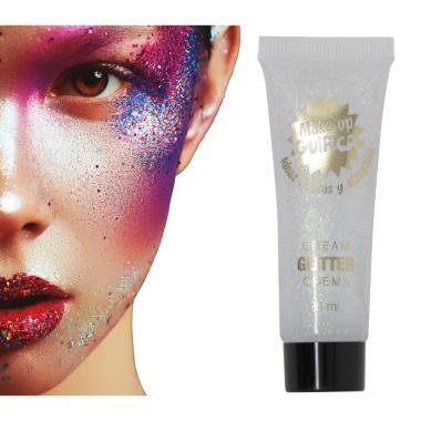 Trucco crema tubo glitter bianco
