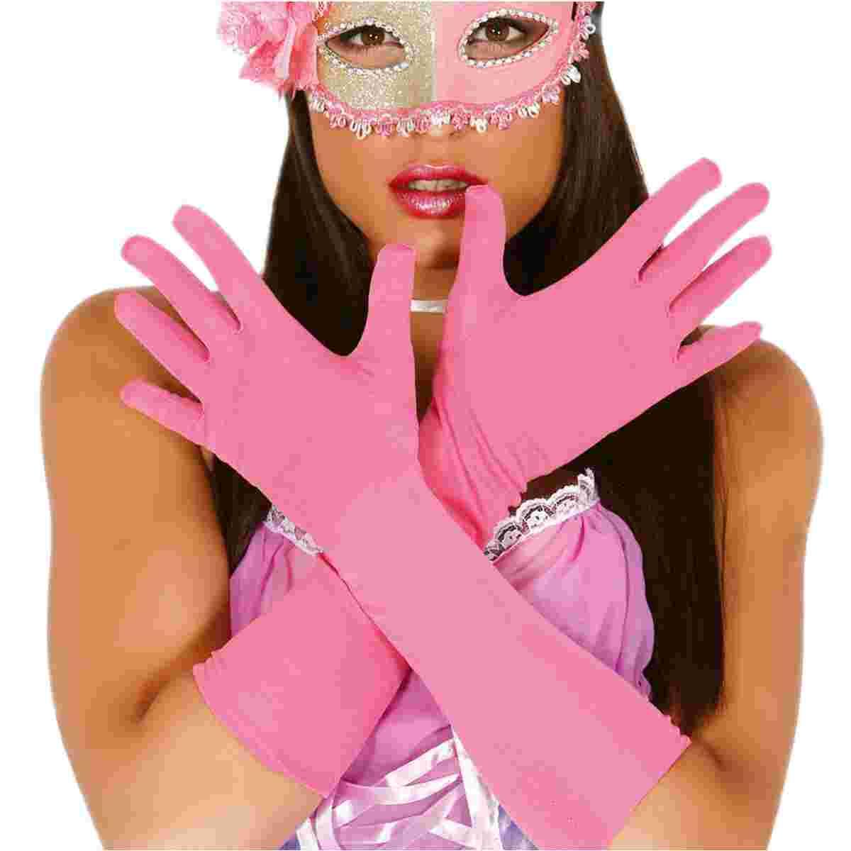 Guanti Lunghi Rosa cm.45 |Carnival Toys