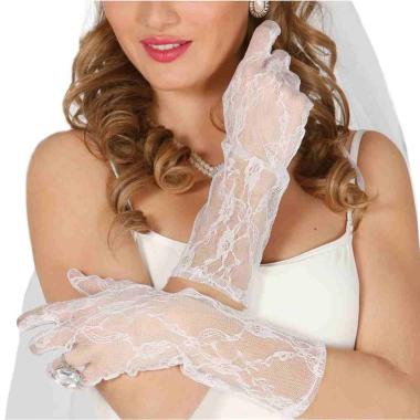 Guanti Lunghi Pizzo Bianchi cm.36 |Guirca