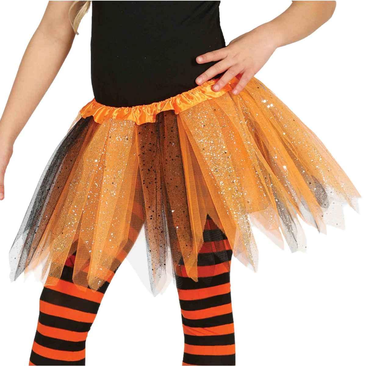 Gonna cm.30 Arancio Nera Tulle |Guirca