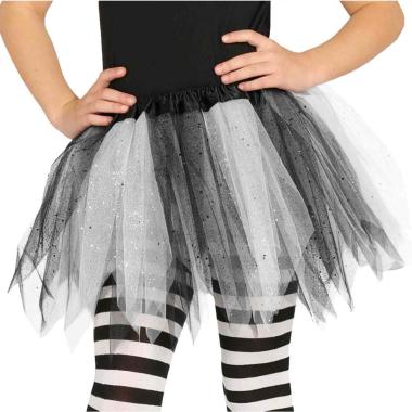 Gonna cm.30 Bianca Nera Tulle |Guirca