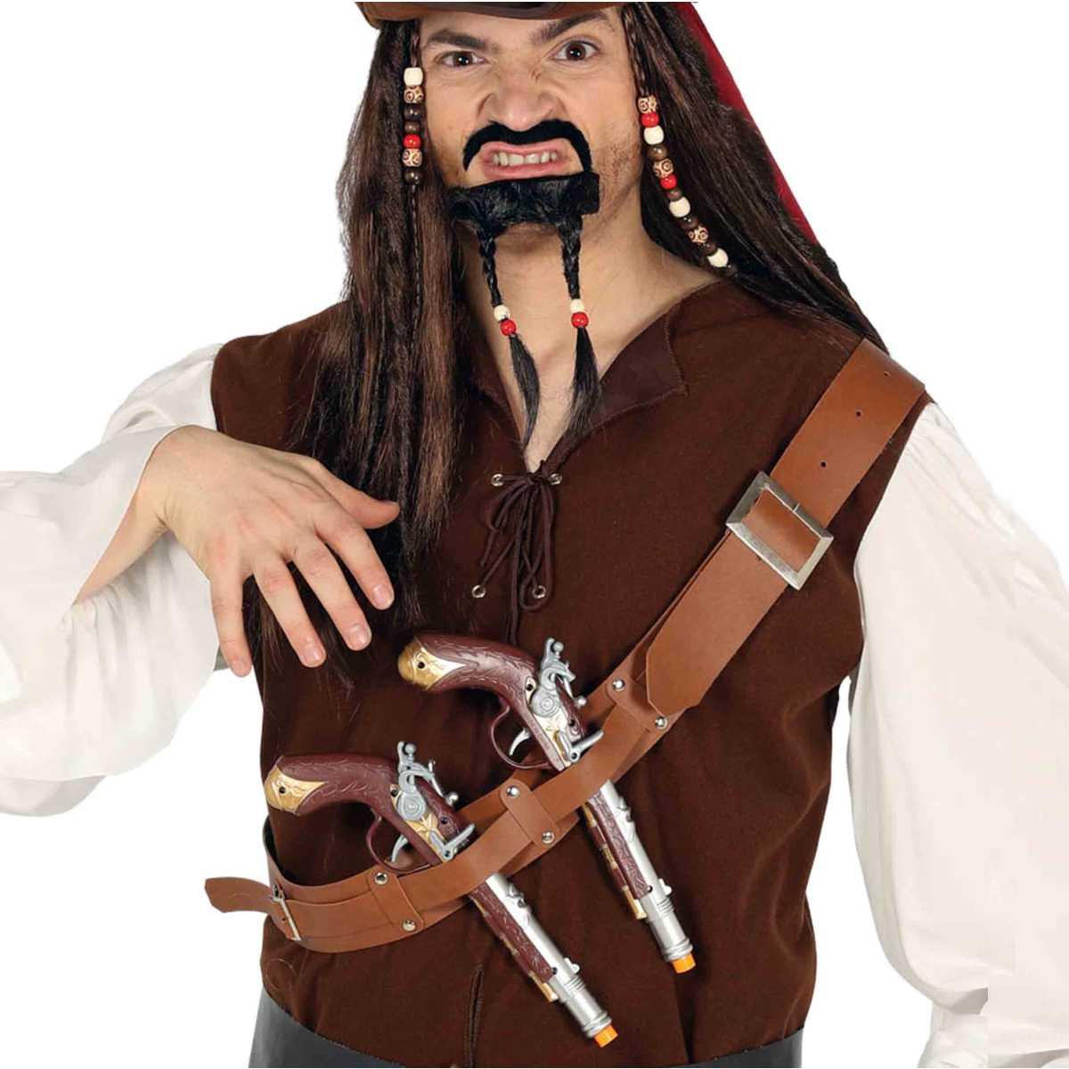 Cinturone Fondina Pirata con 2 Pistole |Guirca