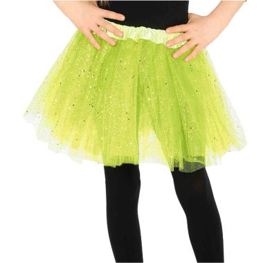 Gonna cm.30 Verde Tulle con Brillantini |Guirca