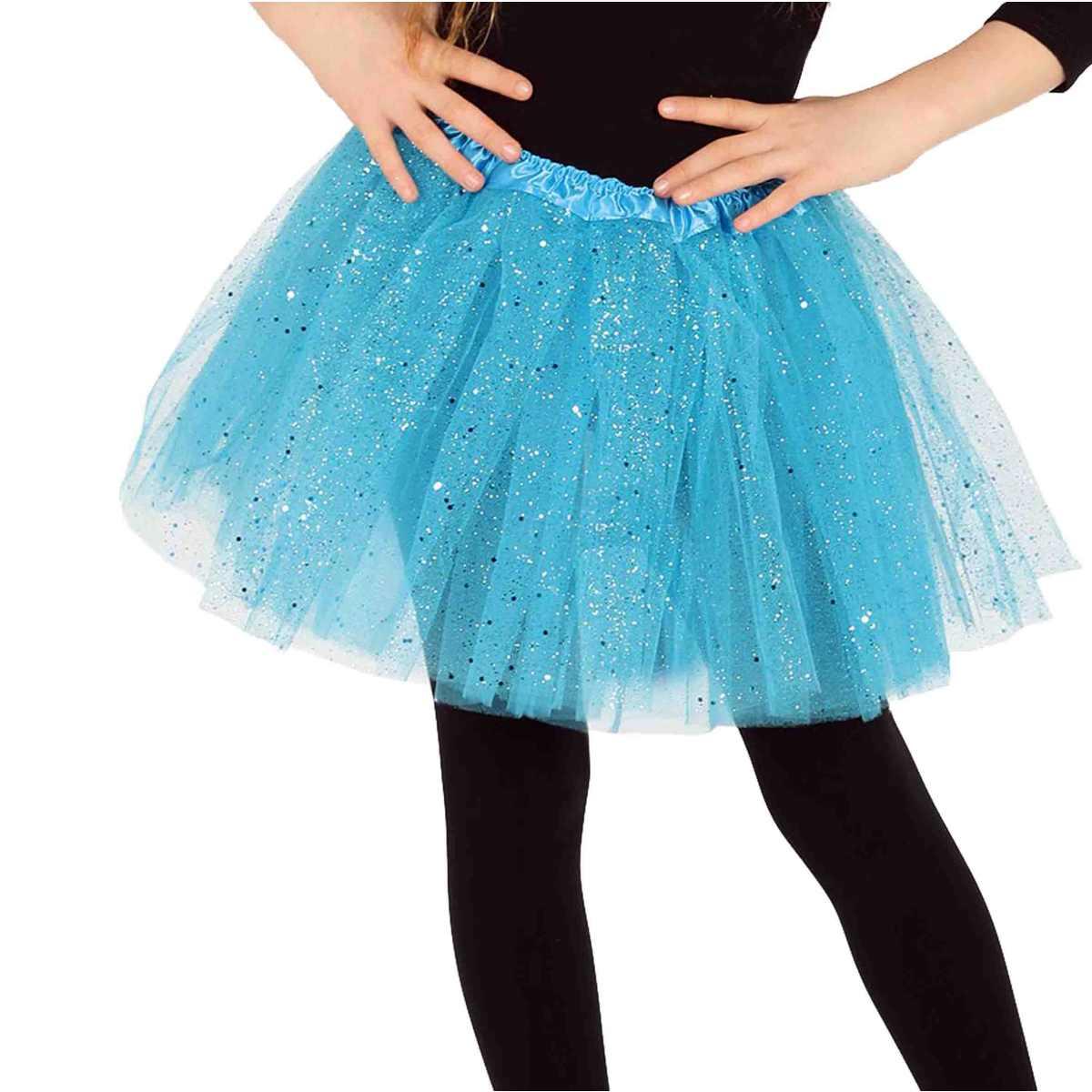 Gonna cm.30 Azzurra Tulle con Brillant |Guirca