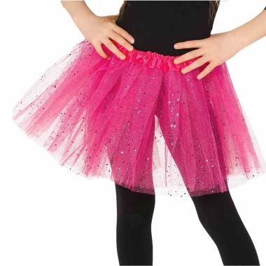 Gonna cm.30 Rosa Tulle con Brillantini |Guirca