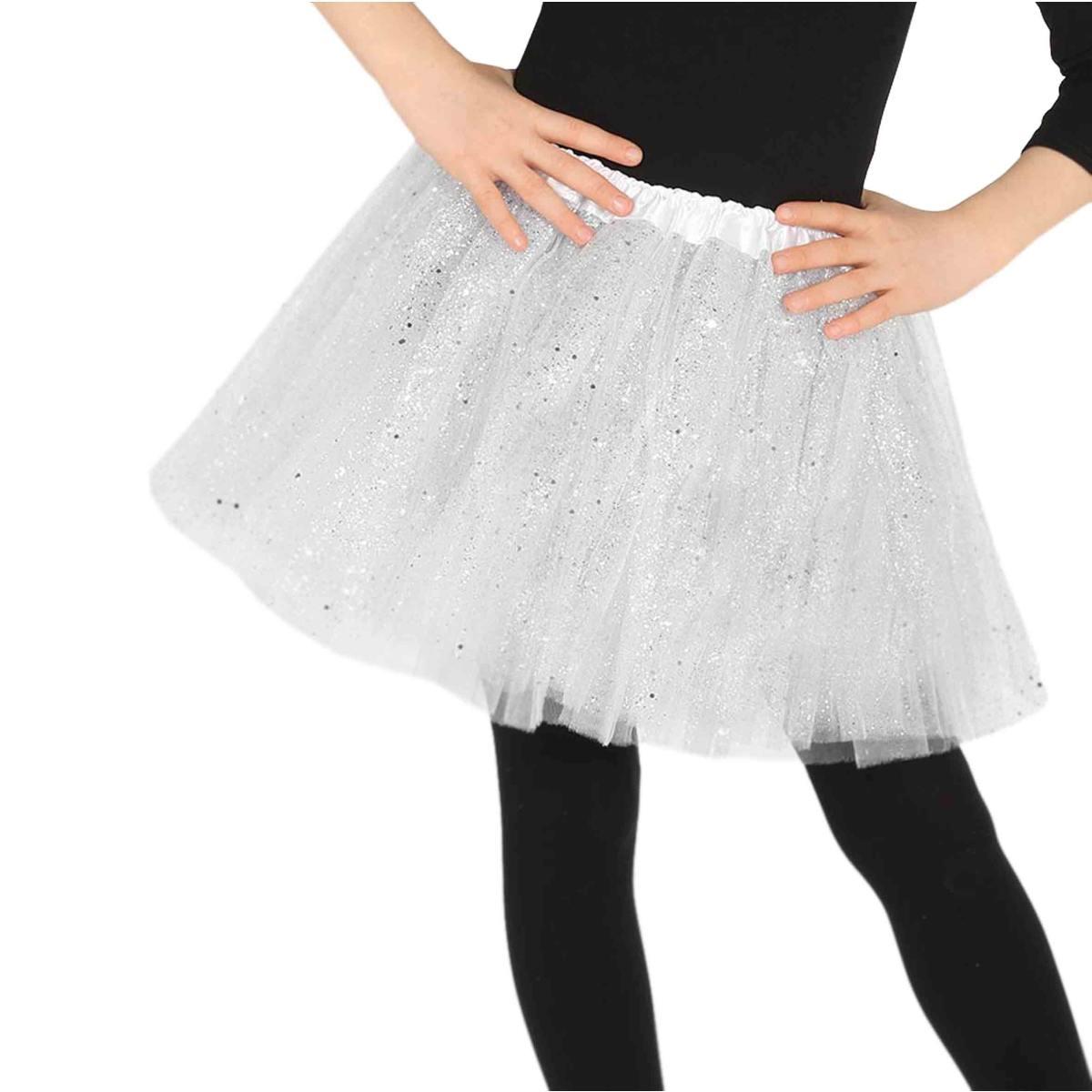 Gonna cm.30 Bianca Tulle con Brillantin |Guirca