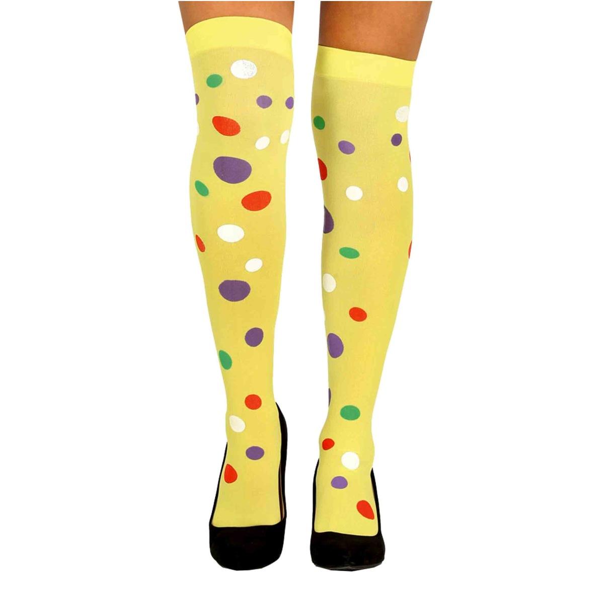 Collant Autoreggenti Gialle Pois Multi |Leg Avenue