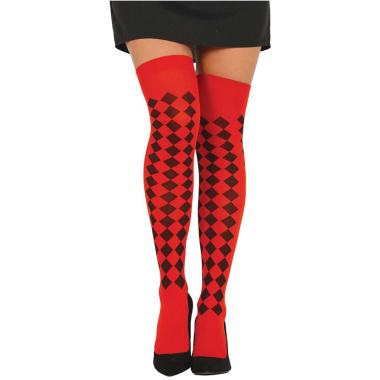 Collant Autoreggenti Scacchi Rosse Nere |Guirca