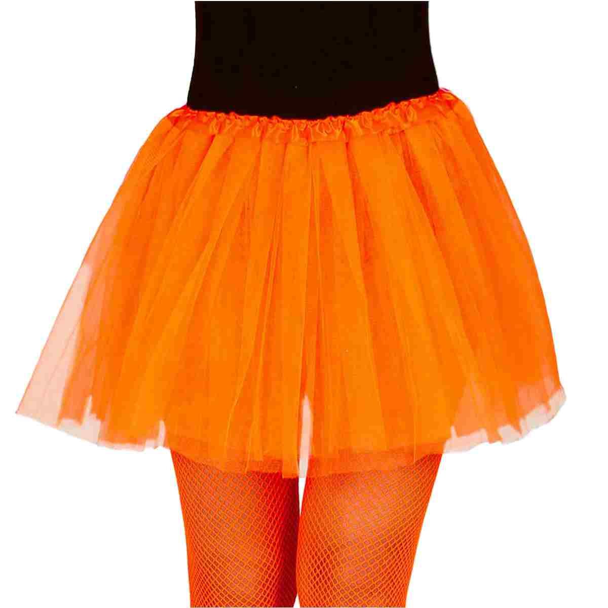 Gonna cm.40 Arancione Fluo Tulle |Guirca