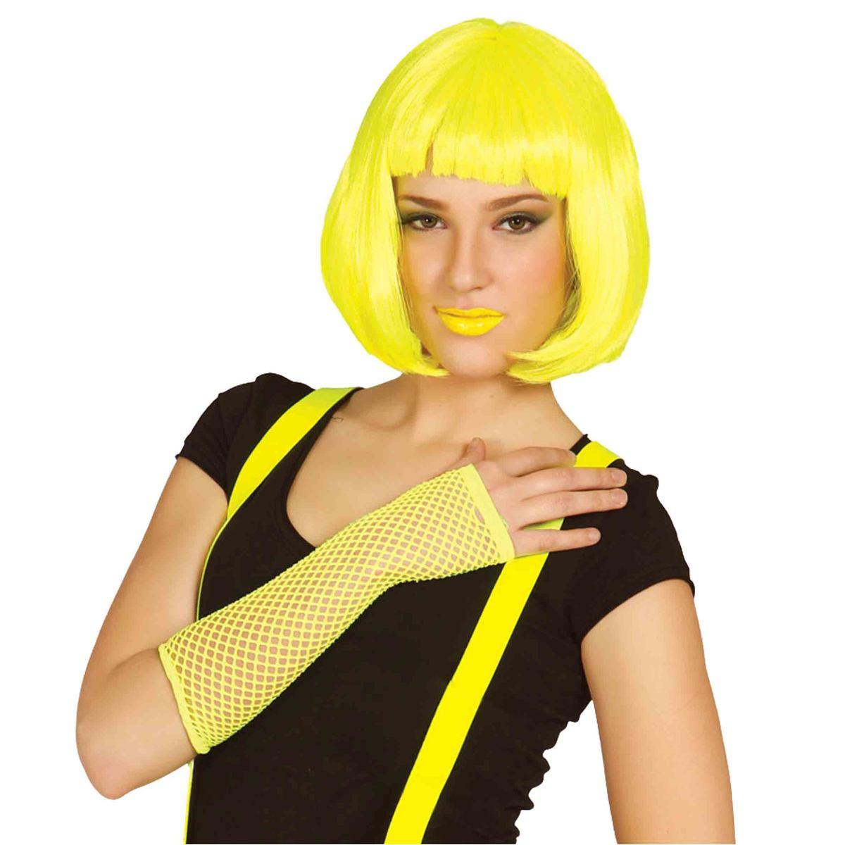 Guanti Corti Rete Giallo Fluo Senza Dita cm.26 |Guirca