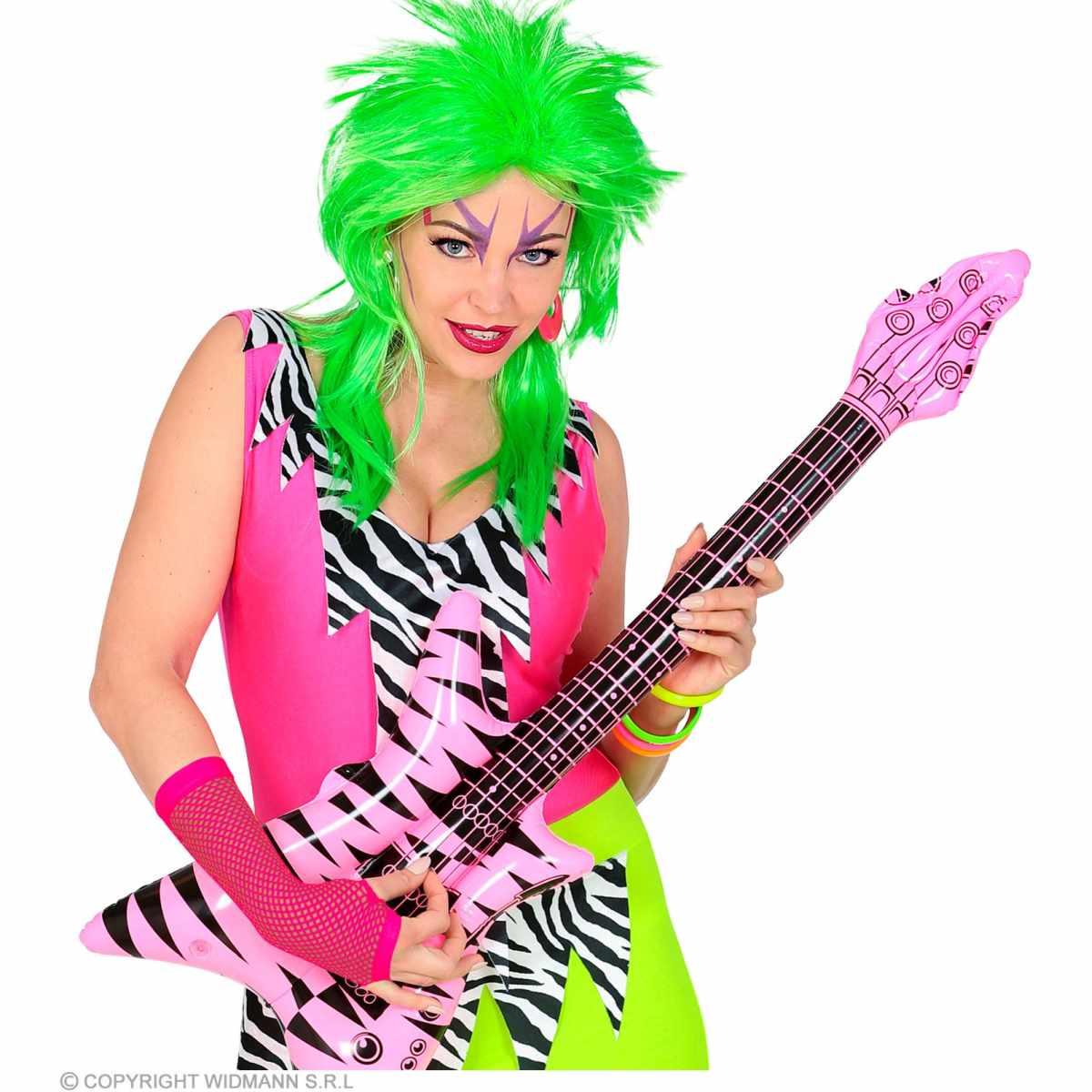 Guanti Lunghi Rete Rosa Fluo Senza Dita cm.33 |Widmann